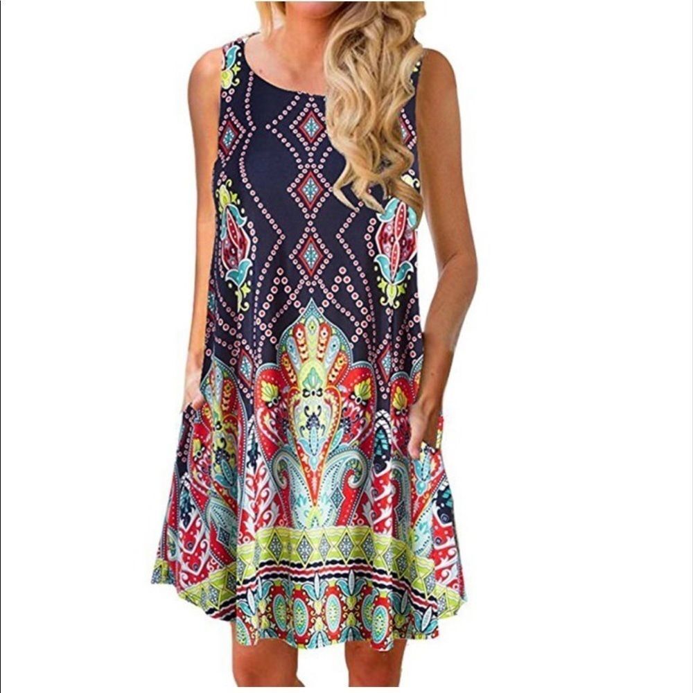 CASUAL Comfy Pocketed Sleeveless Dress Size Medium